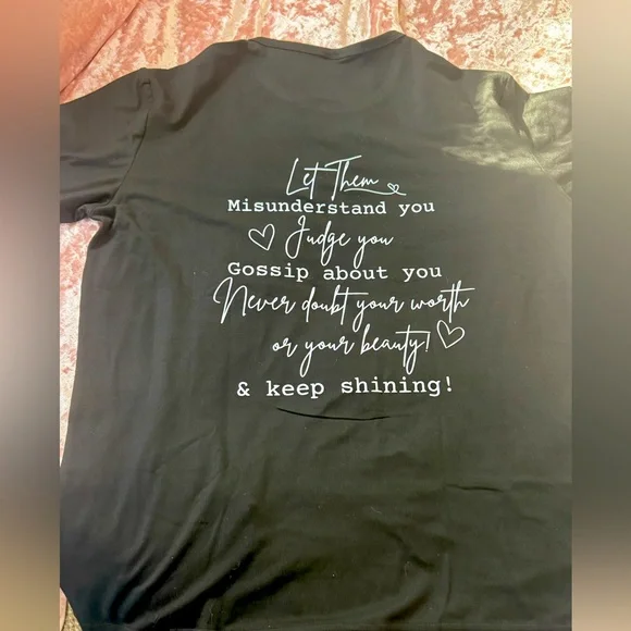 2/$15🔥🌞Black Graphic T-Shirt with White 'Let Them' Print - Picture 5 of 7